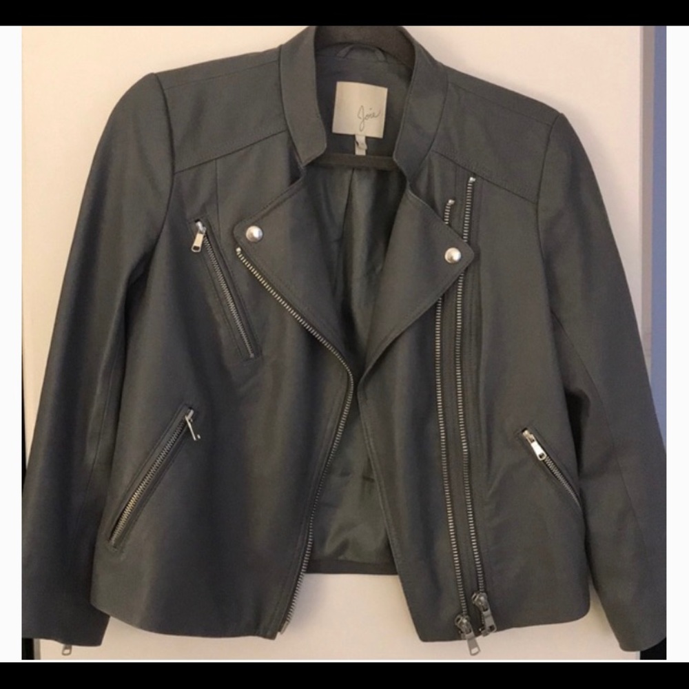 Joie gray leather jacket perfect condition